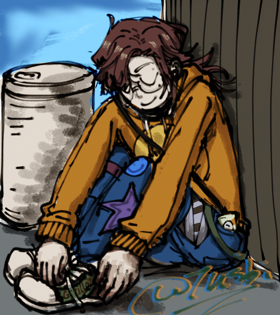 自设（沉迷听Gorillaz中（罕见的用了柳叶笔